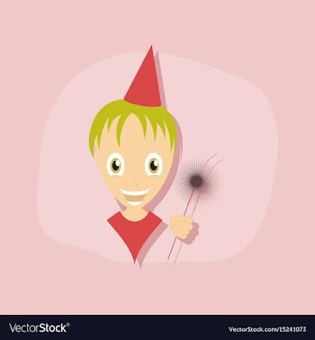 Paper sticker on stylish background child sparkler vector image