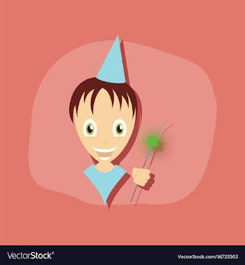 Paper sticker on stylish background child sparkler vector image