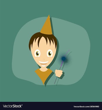 Paper sticker on stylish background child sparkler vector image