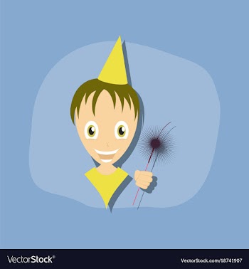 Paper sticker on stylish background child sparkler vector image