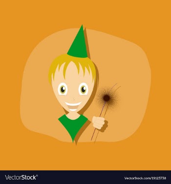Paper sticker on stylish background child sparkler vector image