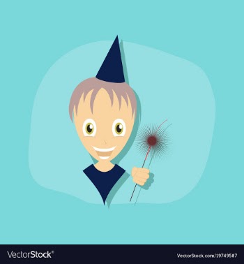 Paper sticker on stylish background child sparkler vector image