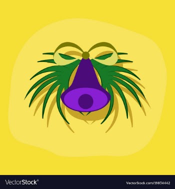 Paper sticker on stylish background christmas bell vector image