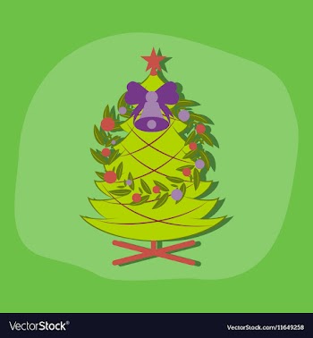Paper sticker on stylish background Christmas fir vector image