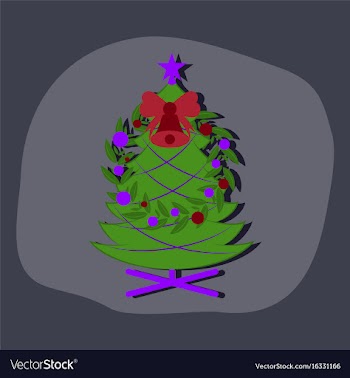 Paper sticker on stylish background christmas fir vector image