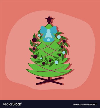 Paper sticker on stylish background christmas fir vector image