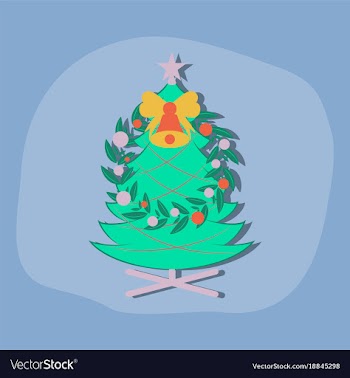Paper sticker on stylish background christmas fir vector image