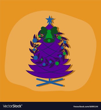 Paper sticker on stylish background christmas fir vector image