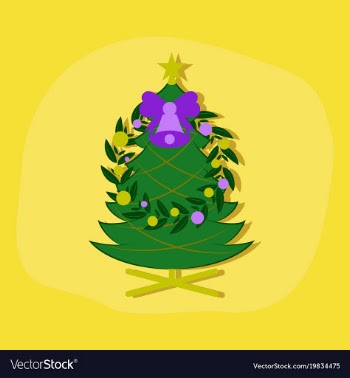 Paper sticker on stylish background christmas fir vector image