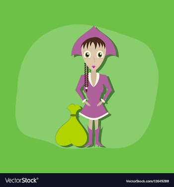 Paper sticker on stylish background Christmas girl vector image