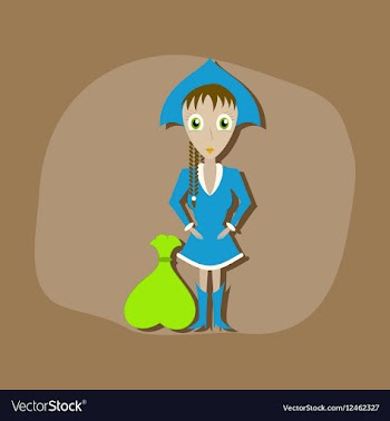 Paper sticker on stylish background Christmas girl vector image