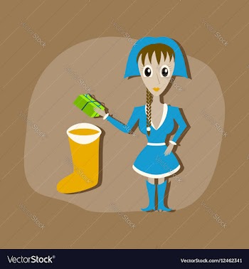 Paper sticker on stylish background Christmas girl vector image