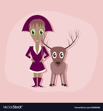 Paper sticker on stylish background christmas girl vector image