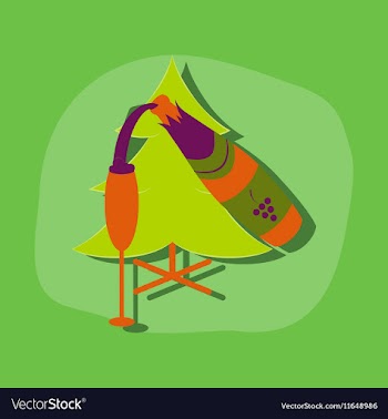 Paper sticker on stylish background Christmas tree vector image