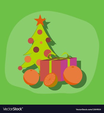 Paper sticker on stylish background Christmas tree vector image
