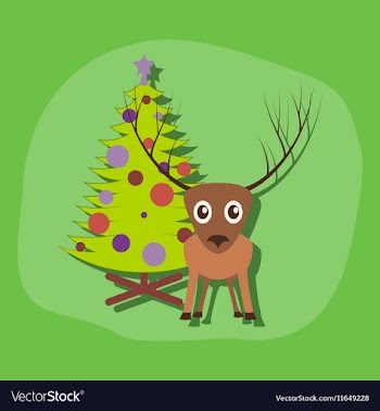 Paper sticker on stylish background Christmas tree vector image