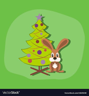 Paper sticker on stylish background Christmas tree vector image