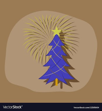 Paper sticker on stylish background Christmas tree vector image
