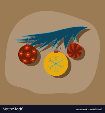 Paper sticker on stylish background Christmas tree vector image
