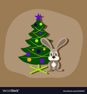 Paper sticker on stylish background Christmas tree vector image