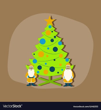 Paper sticker on stylish background Christmas Tree vector image