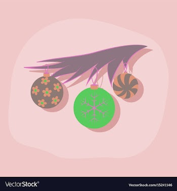 Paper sticker on stylish background christmas tree vector image