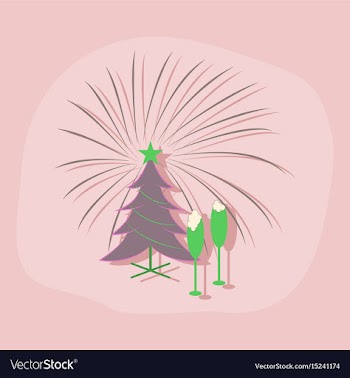 Paper sticker on stylish background christmas tree vector image