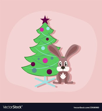 Paper sticker on stylish background christmas tree vector image