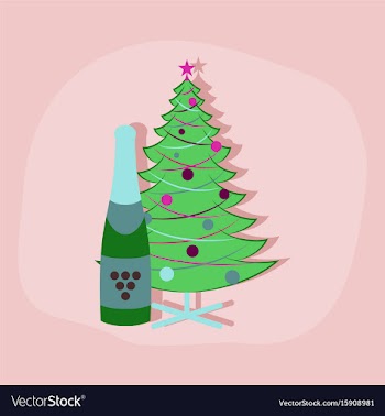 Paper sticker on stylish background christmas tree vector image
