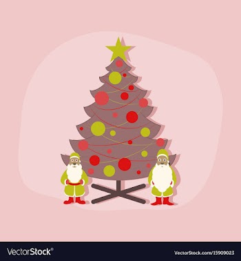 Paper sticker on stylish background christmas tree vector image