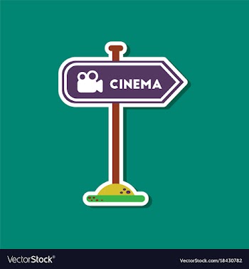 Paper sticker on stylish background cinema sign vector image