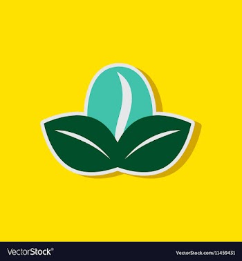 Paper sticker on stylish background coffee bean vector image