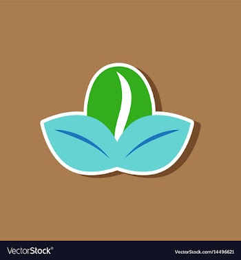 Paper sticker on stylish background coffee bean vector image