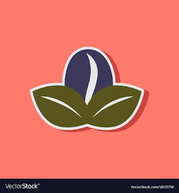 Paper sticker on stylish background coffee bean vector image