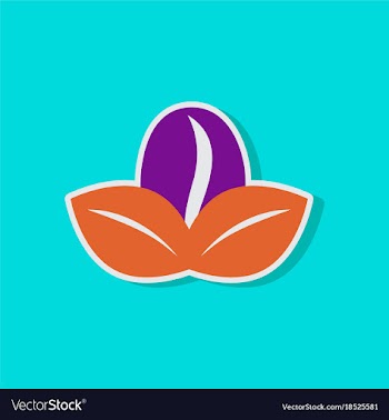 Paper sticker on stylish background coffee bean vector image