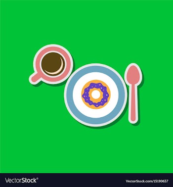 Paper sticker on stylish background coffee break vector image