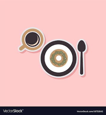 Paper sticker on stylish background coffee break vector image