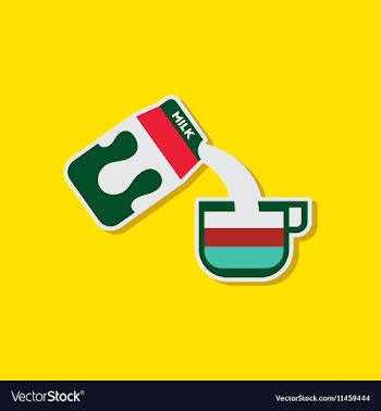 Paper sticker on stylish background coffee carton vector image