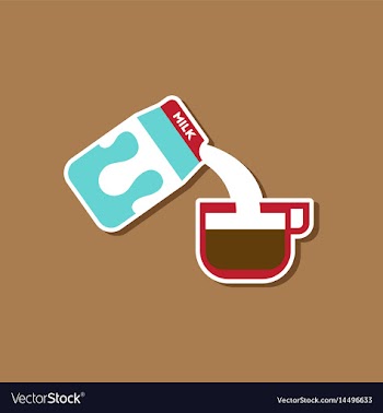 Paper sticker on stylish background coffee carton vector image