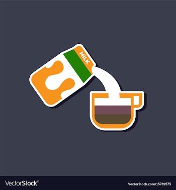 Paper sticker on stylish background coffee carton vector image