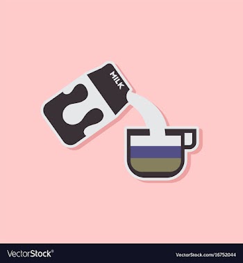 Paper sticker on stylish background coffee carton vector image