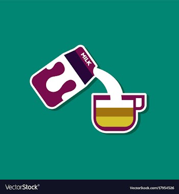 Paper sticker on stylish background coffee carton vector image