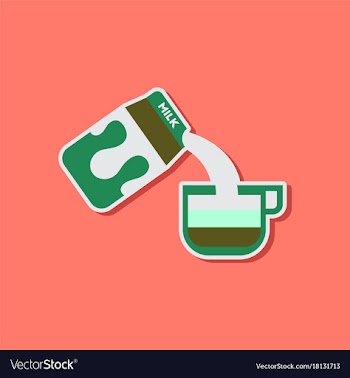 Paper sticker on stylish background coffee carton vector image