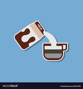 Paper sticker on stylish background coffee carton vector image