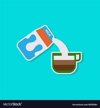 Paper sticker on stylish background coffee carton vector image