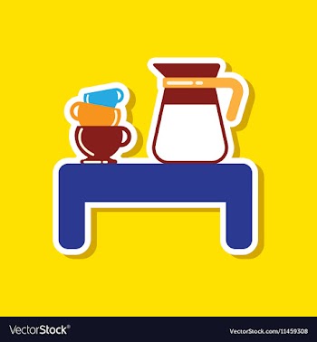 Paper sticker on stylish background coffee cup of vector image