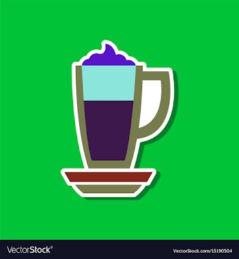 Paper sticker on stylish background coffee cup of vector image