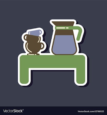 Paper sticker on stylish background coffee cup of vector image