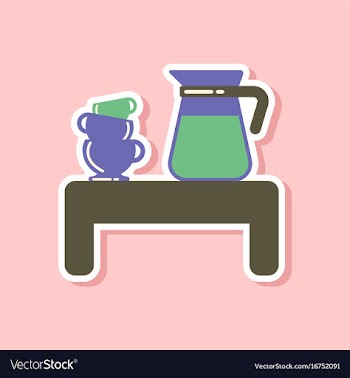 Paper sticker on stylish background coffee cup of vector image