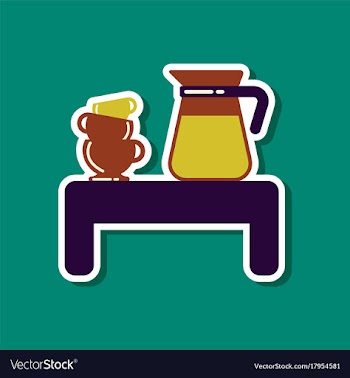 Paper sticker on stylish background coffee cup of vector image